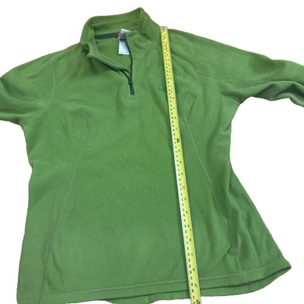The North Face Women's Green 1/4 Zip Fleece Pullover PolarTec Jacket Size S/P - Picture 7 of 7